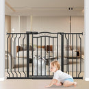 Baby Gate for Stairs 29.53"-53.1" Extra Wide, Pressure Mounted Dog Gate Indoor, Walk Thru Pet Gate for Cat Dog Child,Pet Gates for The House Doorway Black by TinyTreasures Baby Boutique