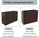 Metal Rectangular Planter, 35.5"x 10"x 28" Brown Planter Box for Outdoor, Easy Installation Galvanized Steel Planter with Drainage Holes, Outdoor Planter for Porch/Patio/Garden by GreenHaven Gardens