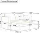 Belffin Modular Sectional Sofa with Reversible Chaise L Shaped Couch with Ottoman Modular Sofa Couch with Storage for Small Space Green by CozyNest Decor