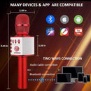 BONAOK Wireless Bluetooth Karaoke Microphone,3-in-1 Portable Handheld Mic Speaker Machine Birthday Home Party for PC or All Smartphone(Q37 Red) by TinyTreasures Baby Boutique