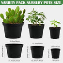 15 Pack 4/6/8 Inch Plant Nursery Pots, Thickened Plastic Pots for Plants with Drainage Holes, Sturdy Seedling Pots, Seed Starting Pots, Flower Pots for Indoor Outdoor Plants, Black by GreenHaven Gardens