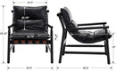 Kmax Modern Sling Accent Chairs Set of 2 Upholstered PU Leather Living Room Chairs Solid Wood Frame Arm Chairs Comfy Lounge Chairsfor Bedroom, Reading Room, Black by CozyNest Decor