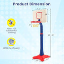 Costzon Kids Basketball Hoop, 8-Level Height Adjustable Basketball Goal Stand with Weighted Base, Indoor Toy Basketball Set Outdoor Play Sport for Boys Girls Age 3+ by TinyTreasures Baby Boutique