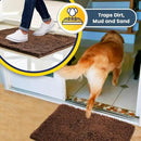 Muddy Mat® 4-Piece Brown Medium 30"X19" AS-SEEN-ON-TV Highly Absorbent Microfiber Door Mat, Bath Mat and Pet Rug, Non Slip Thick Washable Soft Chenille for Kitchen Bathroom Bedroom Indoor and Outdoor by CozyNest Decor