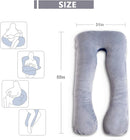 AS AWESLING Pregnancy Pillow, U Shaped Full Body Pillow, Nursing, Support and Maternity Pillow for Pregnant Women with Removable Velvet Cover (Grey) by TinyTreasures Baby Boutique