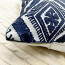 Alysheer Embroidered Decorative Throw Pillow Covers 18x18 inches Set of 2 Pieces, Boho Geometric Modern Chic Classic Pattern Cotton Cushion Cases for Sofa Couch Bed Living Room(Navy Blue) by CozyNest Decor