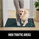 GORILLA GRIP 100% Waterproof All-Season WeatherMax Doormat, US Designed Natural Rubber, Stain and Fade Resistant, Low Profile Indoor Outdoor Door Mats, Easy Clean Patio Mat, 17x29, Moss Vine Leaves by CozyNest Decor