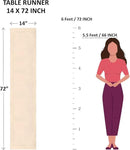Solino Home Linen Table Runner 72 Inches Long - 100% Pure Linen Caramel Dining Table Runner 14 x 72 Inch for Fall, Autumn, Thanksgiving - Fete by CozyNest Decor