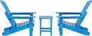 WO Home Furniture Adirondack Chairs Table Set of 3 PCS Outdoor Folding Chairs Side End Table Weather/UV Resistant for Lawn, Garden, Bon Fire, Balcony (Pacific Blue) by GreenHaven Gardens