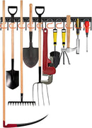 34'' All Metal Garden Tool Organizer Wall Mount Garage Organizers and Storage with Hooks Tool Hangers for Shed by GreenHaven Gardens