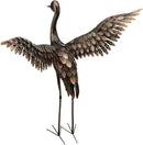 Regal Art & Gift Outdoor Garden Décor, Unique Bird Sculpture, Rustic Metal Bird Statues, Garden Ornaments, Bird Figurine for Lawn, Decorative Sculpture, Crane, Multi, Wings Up, 44" Height by CozyNest Decor