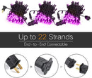 Brizled Purple Halloween Lights, 33ft 100 LED 5mm Wide Angle Halloween String Lights, 120V UL Certified Connectable Light String Purple Mini Light for Party Indoor Outdoor Tree Decoration, Black Wire by TinyTreasures Baby Boutique
