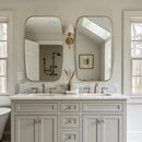 ANDY STAR Brass Bathroom Mirror, 24x32’’ Brushed Gold Metal Frame Oblong Mirror for Bathroom, Modern Gold Oval Bathroom Mirror for Over Sink, Hangs Horizontal or Vertical by CozyNest Decor