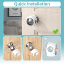 SAFELON 4 Pcs Transparent Safety Door Knob Covers for Toddler, Childproof Door Locks, Easy to Install (Clear-White) by TinyTreasures Baby Boutique
