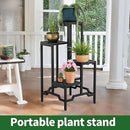 Plant Stand - Aluminum Indoor/Outdoor Flower Rack, Waterproof & Rust-Proof, Stable Support for Pots, Perfect for Living Room, Balcony, Garden, and Office (Black, 4 Tier) by GreenHaven Gardens