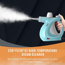 Pressurized Handheld Multi-Surface Natural Steam Cleaner with 12 pcs Accessories, Multi-Purpose Steamer for Home Use, Steamer for Cleaning Floor, Upholstery, Grout and Car (Blue) by TinyTreasures Baby Boutique