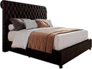 PaPaJet King Bed Frame Upholstered Platform Bed Frame with 52.8'' Tall Sleigh Headboard, Button Tufted, No Box Spring Needed, Easy Assembly, Black by CozyNest Decor