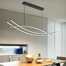 Pendant Light, Linear Pendant Light LED Dimmable Hanging Light Fixture, LED Modern Curved Chandelier, Chandeliers for Dining Room by CozyNest Decor