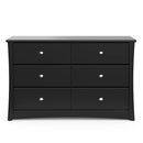 Storkcraft Crescent 6 Drawer Bedroom Dresser (Black) – GREENGUARD Gold Certified, Nursery Dresser for Kids Bedroom by TinyTreasures Baby Boutique