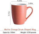 Coffee Mugs Set of 6, 12oz Ceramic Coffee Mugs with Handle, Matte Porcelain Orange Coffee Mug for Latte, Tea, Cocoa, Cappuccino, Cups for Women Men for Home Restaurant Mug (Orange) by CozyNest Decor