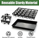 24 Cell Nursery Pots Trays (17"x11"x2") with Plastic Flat Seed Starter Trays, Durable Carrying Seedling Starter Tray, Reusable Planting Trays for Holding 2.7 inch Nursery Pots, 3 Sets Combo by GreenHaven Gardens