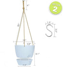10 Inch Self Watering Hanging Pots, 2 Pack Hanging Planters with 40oZ Deep Reservior for Indoor Outdoor Plants Flowers, White by GreenHaven Gardens