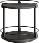 Lazy Susan Organizer, Rotating Spice Rack, 2 Tier Spice Turntable Organizer, Industrial Turntable Spice Holder, for Kitchen Countertop and Cabinet, Compact and Versatile, Black SR22BK by CozyNest Decor