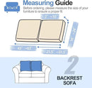 Large Backrest Cushion Covers Super Stretch for 2 Couch Back Cushions, Featuring Chenille Yarn (Softer Version, 2PC, Beige) by CozyNest Decor