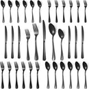 Lazycorner 30 Pcs Black Silverware Set for 6, Mirror Polished Flatware Set Stainless Steel Fork Knife Spoon, Food Grade Eating Utensils Sets, Reusable Silverwear Cutlery Set, Dishwasher Safe by CozyNest Decor