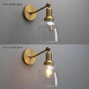 PERMO Industrial Vintage Slope Pole Wall Mount Single Sconce with 6.7" Oval Dome Clear Glass Shade Wall Sconce Light Fixture (Antique Gold) by CozyNest Decor