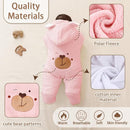 XIFAMNIY Newborn Fleece Footie Jumpsuit Hooded Warm Thicken Winter Outwear Snowsuit for Baby Girls and Boys by TinyTreasures Baby Boutique