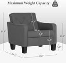 STHOUYN Living Room Chairs Accent Chairs Set of 2, Waiting Room Arm Chairs, Reading Chairs for Bedroom Comfy Club Chair Tufted, Office Small Space (2, Grey) by CozyNest Decor
