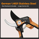 PrunePro Pruning Shears Gardening Scissors Set Professional Hand Pruner Sharp Stainless Steel Blade Teflon Coating Garden Scissors Plant Flower Garden Clipper Orange by GreenHaven Gardens
