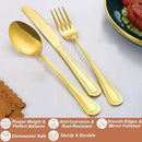 20 Pcs Gold Silverware Set for 4 with Pearled Edge Handle design, Food Grade Stainless Steel Flatware Set, Eating Utensils Sets Include Fork/Knife/Spoon, Reusable Cutlery Set, Dishwasher Safe by CozyNest Decor