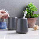 Grey Toothbrush Holder for Bathroom - Ceramic Tooth Brushing Holders, Toothpaste Holder, Reusable Toothbrush Mouthwash Cup, Space-Saving Design for Bathroom Countertop by CozyNest Decor