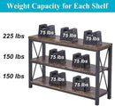 BON AUGURE Industrial Sofa Console Table for Entryway, 3 Tier Foyer Table for Hallway, Rustic Hall Tables Behind Couch (47 Inch, Rustic Brown) by CozyNest Decor