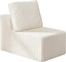 Single Sofa 1 Seat Couch with Deep Seat Memory Foam Cloud Chair with Pillows Large Sofa with L Shape for Living Room Bedroom (Strip White, Single) by CozyNest Decor