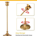 Taper Candle Holder Tall Vintage Metal Candlestick Holders Candle Stick Candelabra for Halloween Thanksgiving Christmas Holiday Wedding (Gold, 1 Set (3 pcs)) by CozyNest Decor