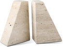 Travertine Bookends for Heavy Books, Marble Decorative Bookends for Shelves, Heavy-Duty Stone Book Ends for Hardback Book & Cookbooks, Unique Book Stopper & Holder, Travertino Italy by CozyNest Decor