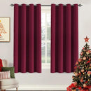 H.VERSAILTEX Christmas Blackout Curtains Blackout Thermal Insulated Curtains for Bedroom/Living Room, 52" Wide x 63" Long Each Panel,Grommet Panels for Small Window (Set of 2, Burgundy) by CozyNest Decor