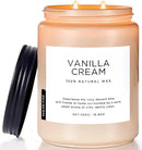 M&SENSE Vanilla Soy Candles, Large 2 Wick Jar Candle 19.4oz, 110 Hours Burning Time, 100% Natural Organic Soy Wax, Relaxing Aromatherapy Scented Candle, Housewarming Gift for Women and Men by CozyNest Decor
