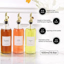 Molimoli Oil and Vinegar Dispenser with Metal Pour Spout, Weighted Pourer, Glass Bottle Dispenser for Kitchen, Olive Oil Cruet, Glass Olive Oil Bottle | 500ml, Set of 2 by CozyNest Decor