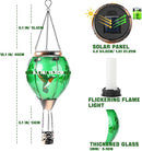 St Patricks Hot Air Balloon Solar Lantern - Simulated Flickering Flame Patrick's Shamrock Glass Lantern, Outdoor Hummingbird Hanging Yard Light for St Patty's Day Patio Porch Decor Clover Gfit by GreenHaven Gardens