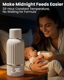 Portable Bottle Warmer for Travel, 2.5 Min Fast Heating for Breast Milk and Formula, Portable Milk Warmer with 10400mAh Long Battery, 17oz Large Capacity, Fast Charging Baby Bottle Warmer by TinyTreasures Baby Boutique