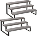 YINMIT Wooden Display Riser Stand, Tiered Perfume and Cologne Organizer Stand, 3 Tier Spice Rack Organizer, Rustic Display Shelf for Candles (3 Tier,2Pack,Grey) by CozyNest Decor