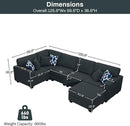 L Lengend Vansen Modular Sectional Sofa U Shaped Couch with Ottoman Modern Reversible Corner Sectional Couch for Living Room (Charcoal, U Shaped Sofa-1) by CozyNest Decor