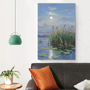 Landscape poster artwork art poster natural landscape painting reed marsh under the moonlight suitable for living room bedroom home wall by CozyNest Decor