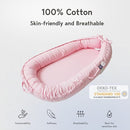 Infant Lounger, Baby Nest Cover for Baby Girls & Boys, Newborn Essentials for Baby 0-18 Months, 100% Cotton Breathable(Misty Rose) by TinyTreasures Baby Boutique