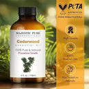 Majestic Pure Cedarwood Essential Oil with Glass Dropper - Huge 4 Fl Oz - 100% Pure and Natural Cedarwood Oil - Premium Grade Essential Oils for Diffuser, Aromatherapy, Soap and Candle Making by CozyNest Decor