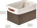 DECOMOMO Storage Bins Fabric Storage Baskets for Shelves, Linen Closet Organization Toys Nursery (Brown and White, Large - 4 Pack) by CozyNest Decor